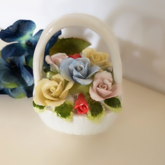 Vintage Capodimonte Porcelain Flowers & Basket